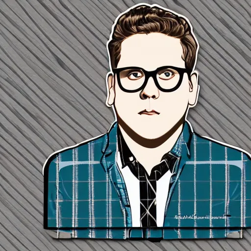 Image similar to jonah - hill & clark duke hybrid, vector, svg sticker art