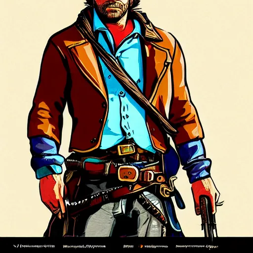 RDR Arthur Morgan Red Round Sticker - Character PNG Sticker