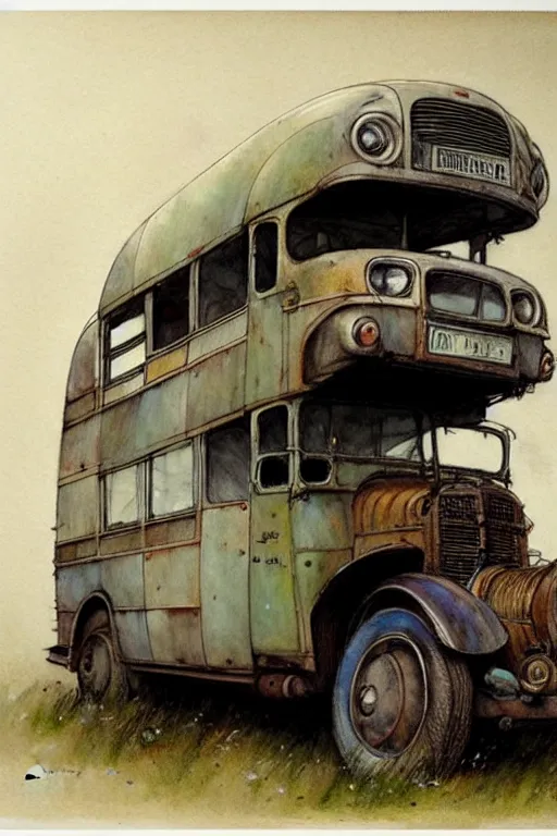 Image similar to ( ( ( ( ( bus, vehicle. muted colors. ) ) ) ) ) by jean - baptiste monge!!!!!!!!!!!!!!!!!!!!!!!!!!!