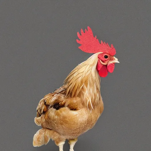 Image similar to photo of a a chicken with the head of a dog