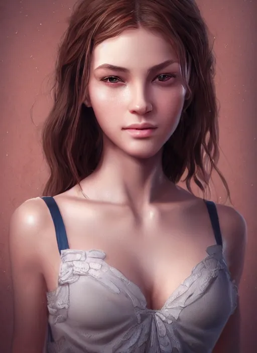 Image similar to full body portrait of a gorgeous young woman, highly detailed, intricate, elegant, art by grafit studios and stefan kostic and 翼次方CG, concept art, illustration, smooth, sharp focus, unreal engine, artstation