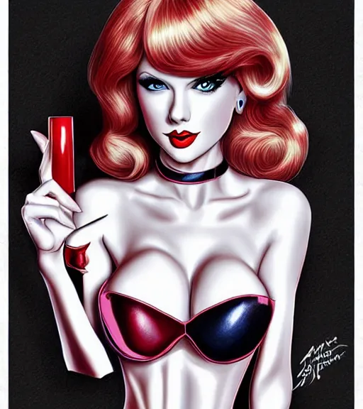 Image similar to Taylor Swift cosplaying as jessica rabbit, by artgerm, deviantart