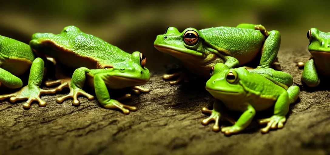 Image similar to lord of the rings with frogs, cinematic still, action shot, 8 k hdr