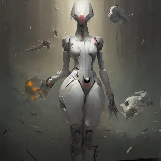 Prompt: 🤖🐇, artstation, Greg rutkowski, Trending artstation,