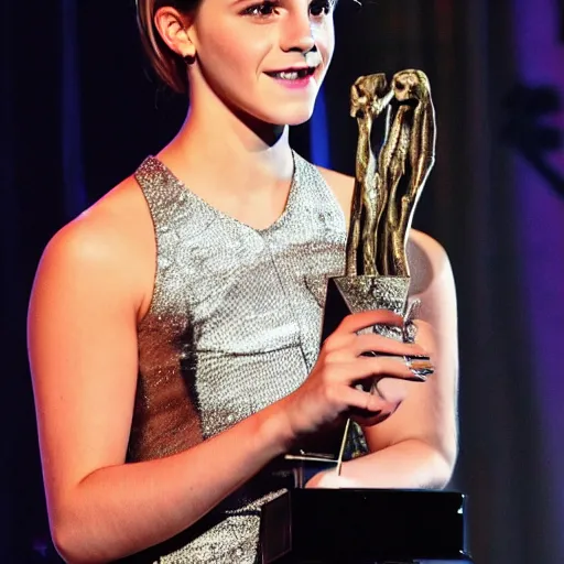 Prompt: emma watson, magic city nightclub, on stage, award winning,