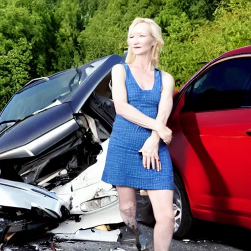 Image similar to anne heche in a deadly car accident