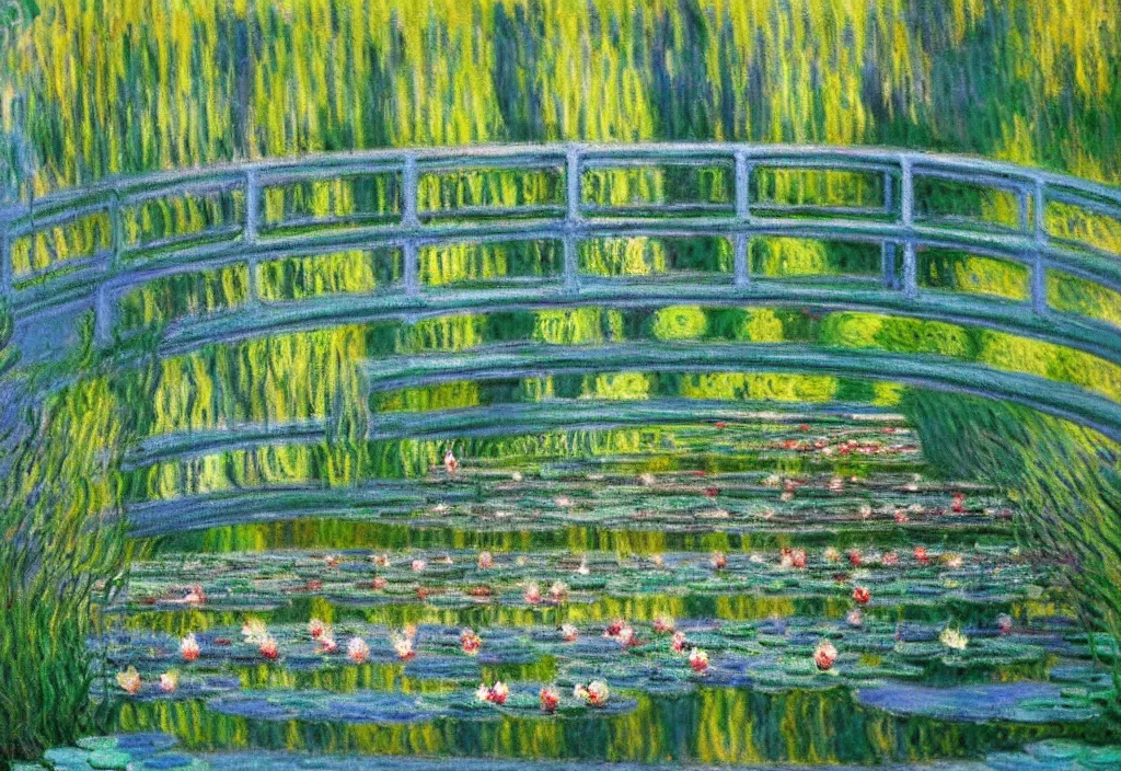 Image similar to a beautiful painting of a pond in spring time by Monet, Wes Anderson, James Jean, trending on Artstation, 4k