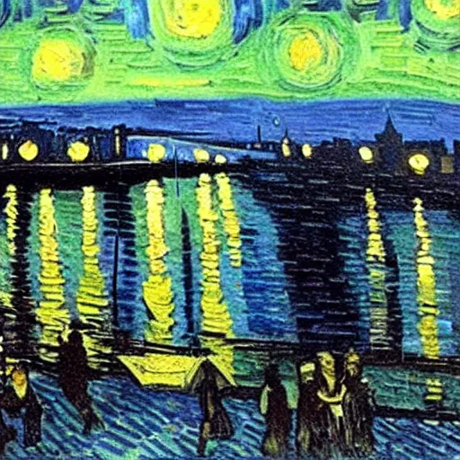 Prompt: new york city painted by vincent van gogh