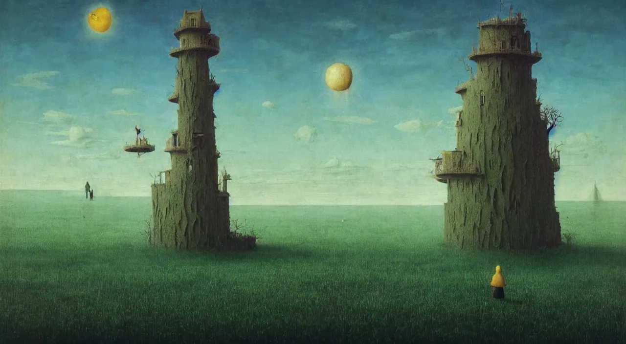 Image similar to single flooded simple!! fungus tower clear empty sky, very coherent and colorful high contrast ultradetailed photorealistic masterpiece by franz sedlacek dean ellis simon stalenhag rene magritte hieronymus bosch gediminas pranckevicius, dark shadows, sunny day, hard lighting