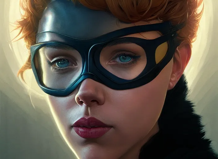 Prompt: highly detailed portrait of scarlett johansson as catwoman, stephen bliss, unreal engine, art by greg rutkowski, loish, rhads, ferdinand knab, makoto shinkai and lois van baarle, ilya kuvshinov, rossdraws, tom bagshaw, global illumination, radiant light, detailed and intricate environment