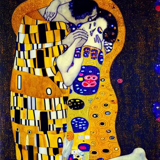 Image similar to the sun and moon yearning for each other, symbolist painting, art by gustav klimt, intricately detailed, highly detailed, 8 k, trending on artstation