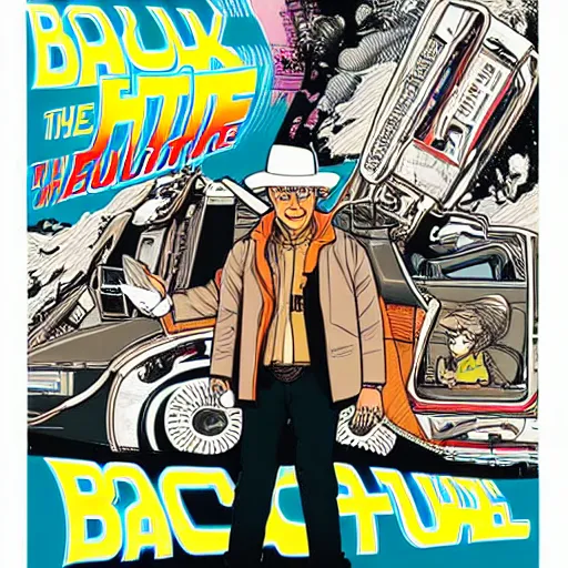 Prompt: poster for back to the future, by josan gonzales