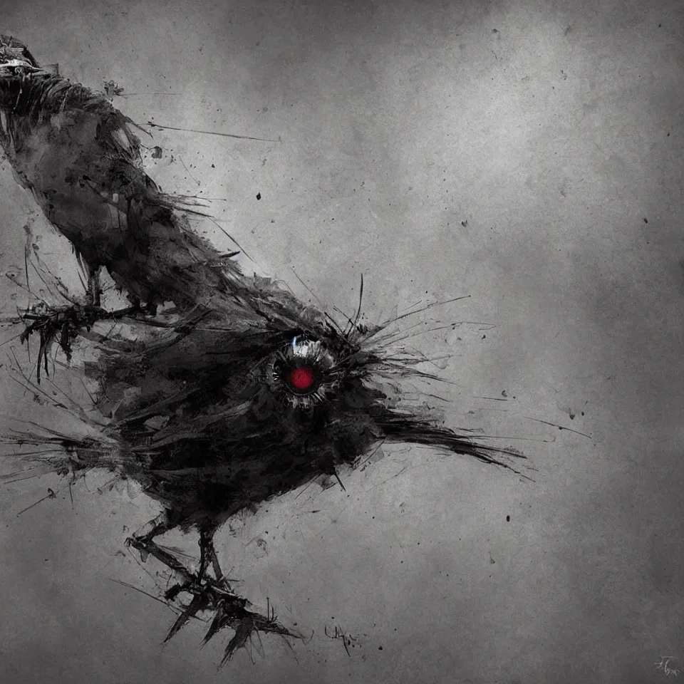 Prompt: a robotic bird, digital painting, digital art, beautiful, cinematic, 4 k, ultra hd, art by ben templesmith