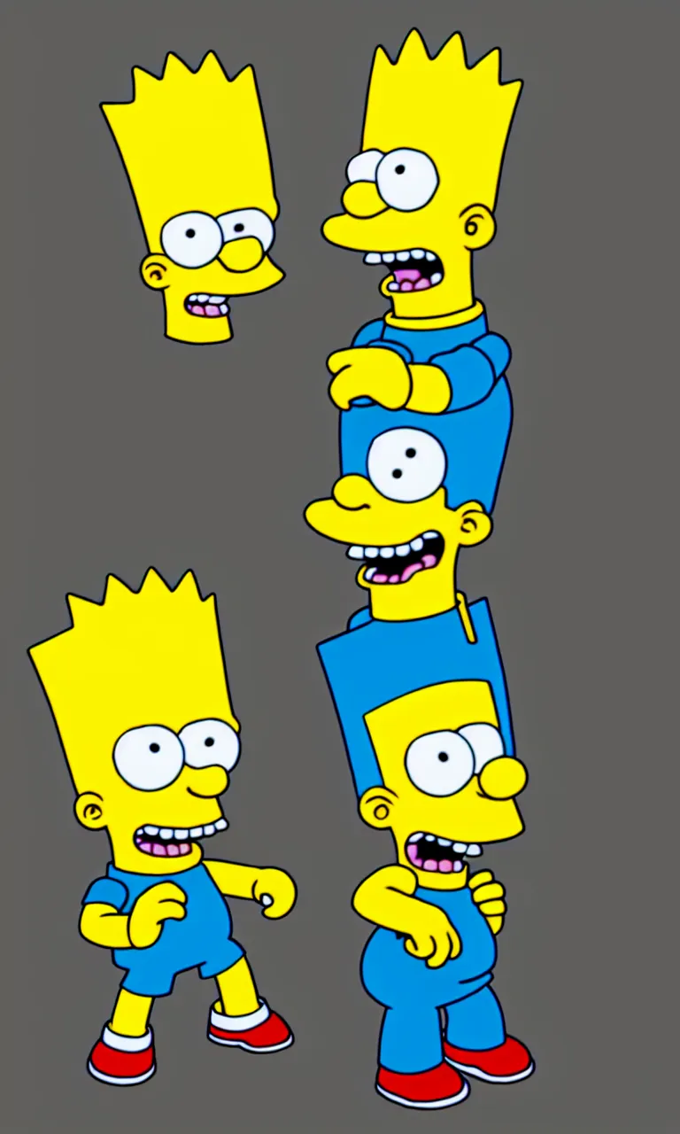 Image similar to bart simpson as real guy, render in vray, ambient occlusion