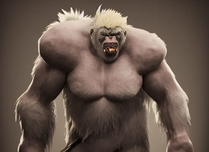 Image similar to extremely scary angry old tough rough looking albino warrior gorilla. scars, scary, gruffness, interesting 3 d character concept by square enix, in the style of league of legends, hyper detailed, cinematic, final fantasy, character concept, ray tracing, fur details, maya, c 4 d, artstation