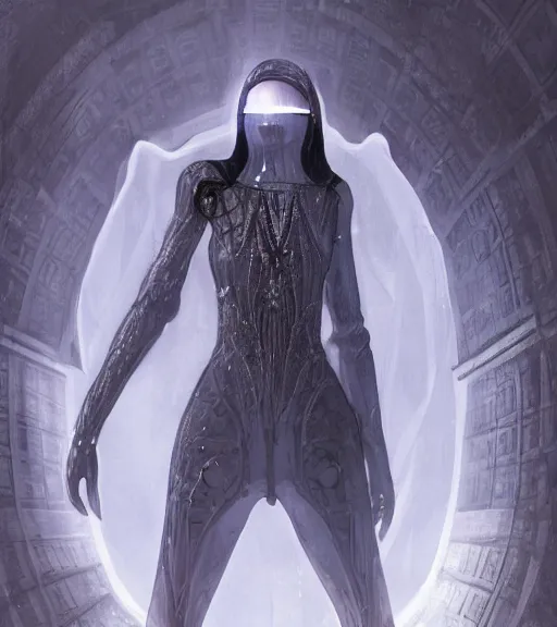 Image similar to ethereal picture of tarkovsky greatest scene, aura of the ancient destroyed majestic tower of babylon, a woman in futuristic cyber clothing, transparent puffer jacket, hyperealistic, blockchain, cyber world, ambient lighting, concept art, intricate, hyper detailed, smooth, dynamic volumetric lighting, ocatane, ray trace, cinematic, high quality, cgsociety