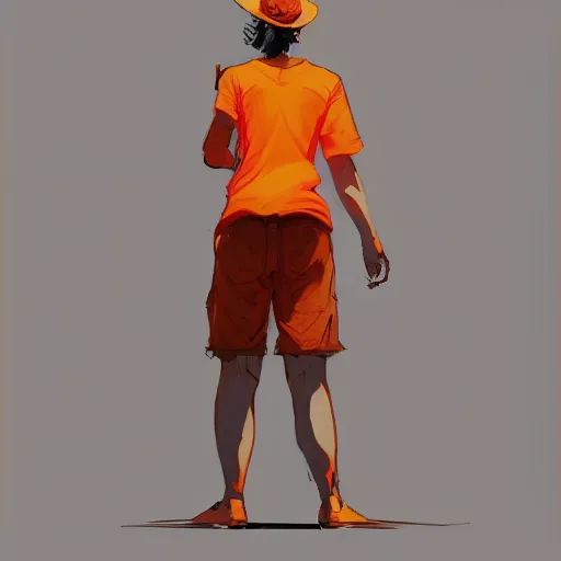 Image similar to man in orange t - shirt hugging girl, vivid colors, character sheet, fine details, concept design, contrast, kim jung gi, greg rutkowski, trending on artstation, 8 k, full body, turnaround, front view, back view, ultra wide angle