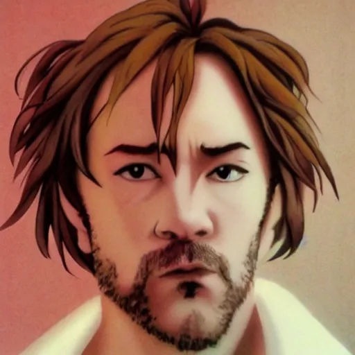 Image similar to anime michael stipe