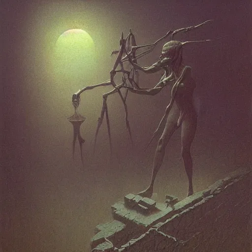 Prompt: bioshock, illustrated by zdzisław beksinski