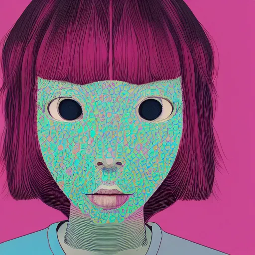 Image similar to a portrait of a girl by inio asano, beeple and james jean, chiho aoshima color scheme