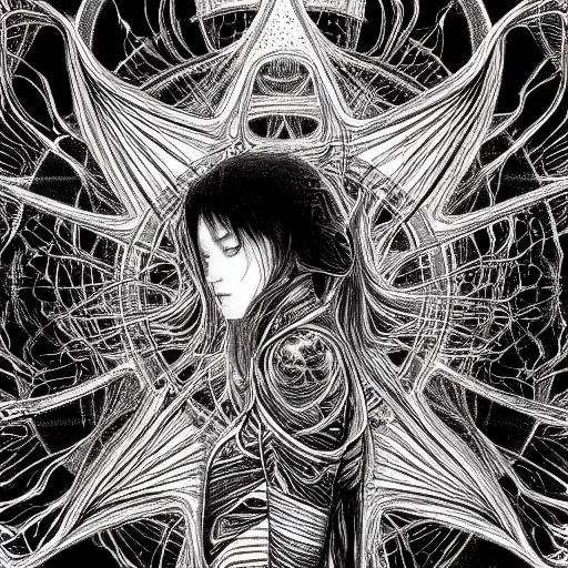 Prompt: holographic interface painted in alex grey and cameron gray style drawn by takato yamamoto, inspired by ooioo, intricate 3 d sculpture, black and white, 3 d, high detail, sharp high detail, artstation, octane