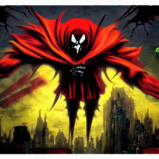 Image similar to spawn in the style of chet zar, masterpiece, post - processing