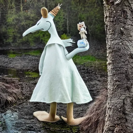 Prompt: stinky from the moomins in real life, photograph, realistic, very detailed!