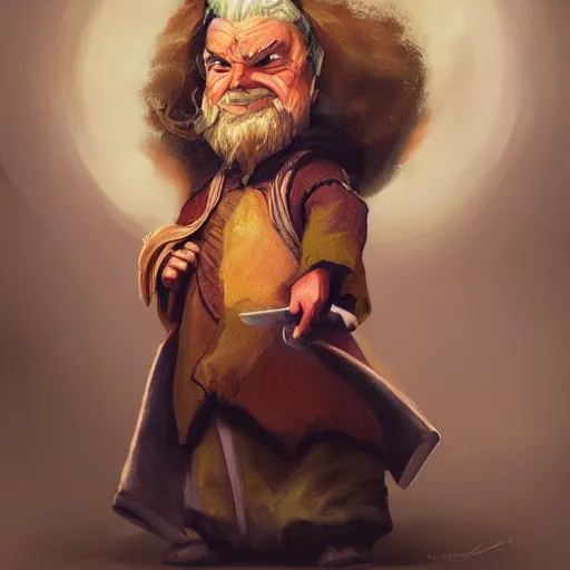 Prompt: a little wizard, by alfredo caceres, digital art, realistic painting, dnd, character design, trending on artstation