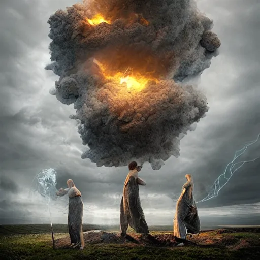 Image similar to extremely realistic Pulsing elemental Middle orders Dominions Virtues figure infused with coalesced crystalline fire by Erik Johansson, perfect light