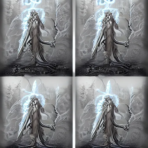 Image similar to concept designs for an ethereal ghostly wraith like figure with a squid like parasite latched onto its head and long tentacle arms that flow lazily but gracefully at its sides like a cloak while it floats around a frozen rocky tundra in the snow searching for lost souls and that hides amongst the shadows in the trees, this character has hydrokinesis and electrokinesis for the resident evil village video game franchise with inspiration from the franchise Bloodborne as a muppet from sesame street, photo realistic, photography, sesame street, bloodborne, resident evil