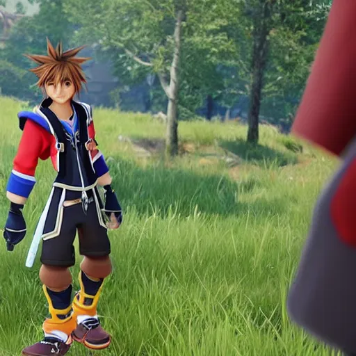 Prompt: sora from kingdom hearts as a character in the legends selection from apex legends, source engine