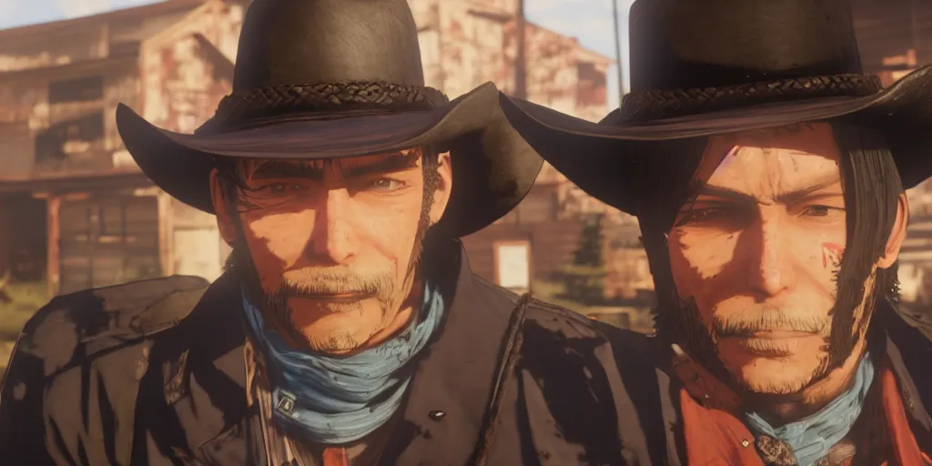 Image similar to cowboy bepop anime science fiction in red dead redemption 2