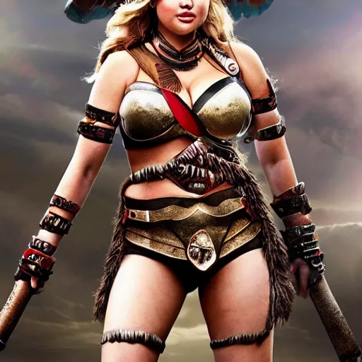 Prompt: full body photo of kate upton as a amazon warrior,