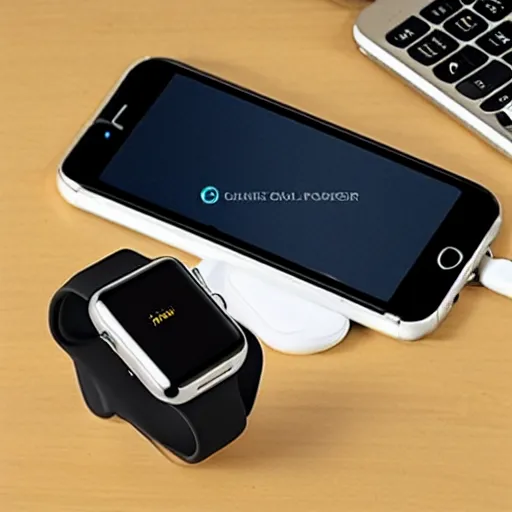 Image similar to power bank with apple watch charger