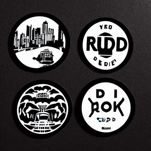 Image similar to black on white graphic design stickers in style of david rudnick, eric hu, acid, y 2 k