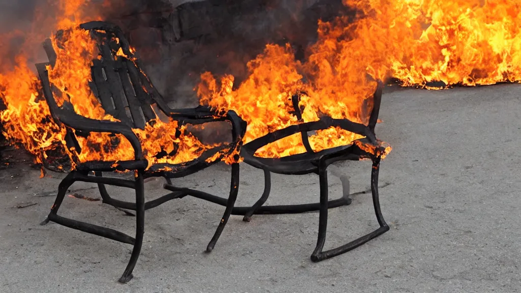 Image similar to burning chair