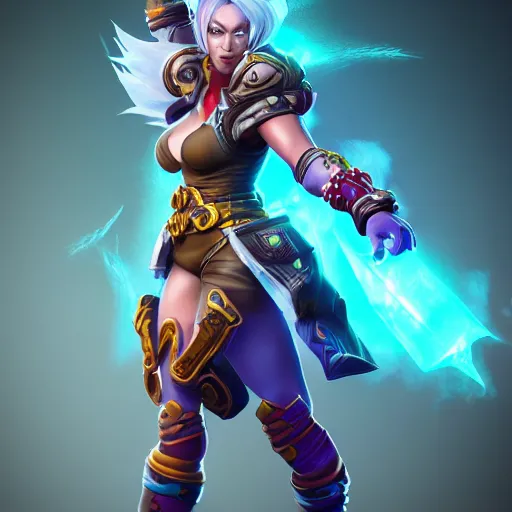 Image similar to a high quality render of vi from arcane, artstation