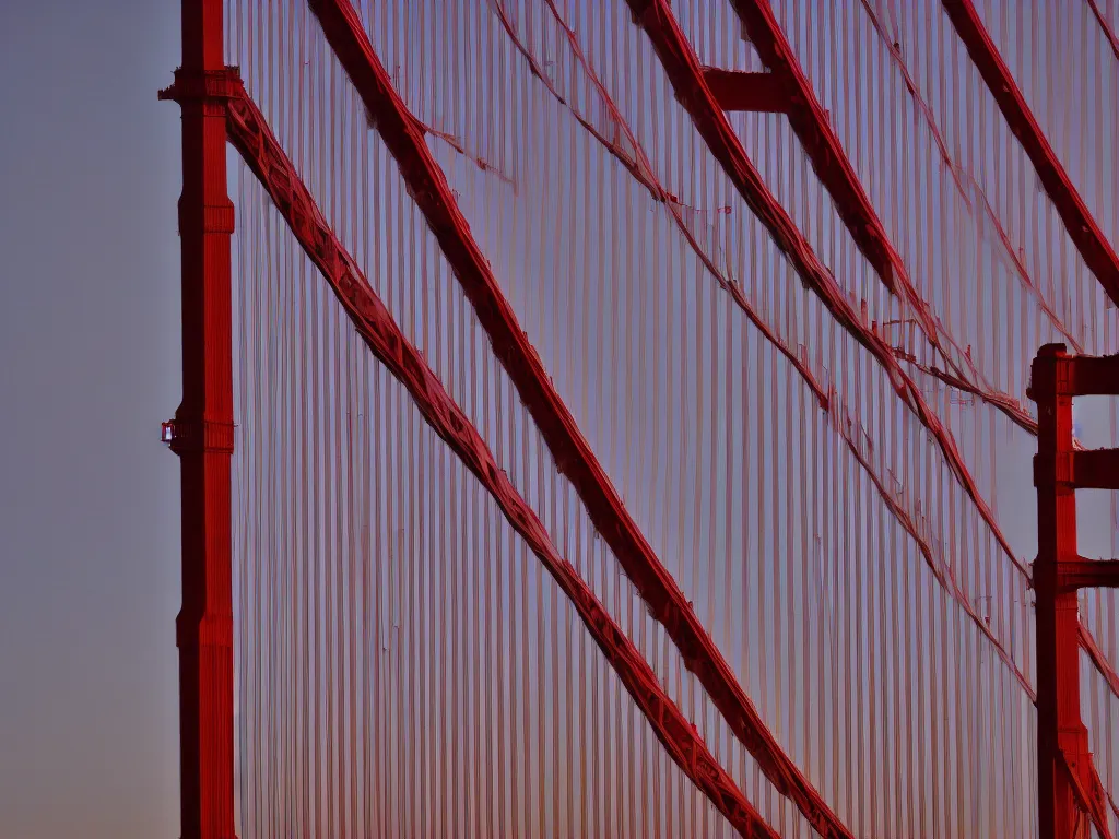 Prompt: 4K HD, high detail photograph, shot with Sigma f/ 4.2 , 250 mm sharp lens, shallow depth of field, subject= Golden Gate bridge, morning, consistent, high detailed light refraction, high level texture render