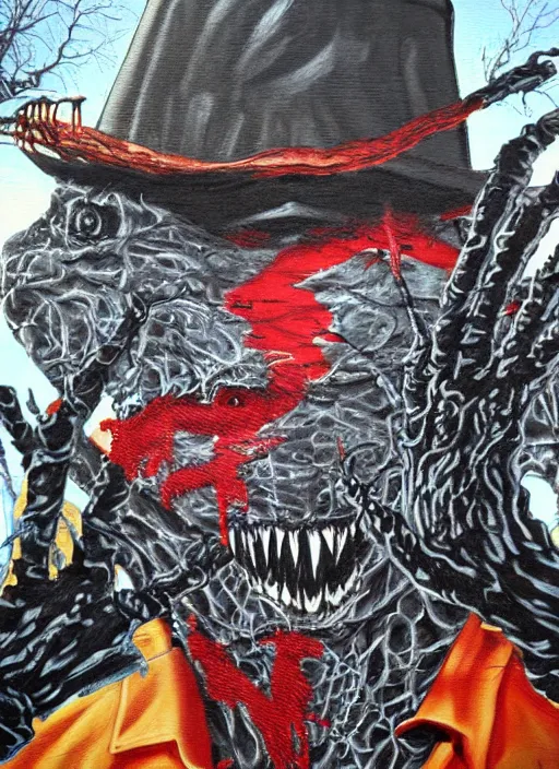 Image similar to nightmare on elm street art by mike saputo