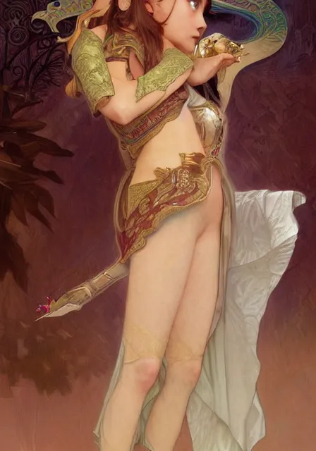 Image similar to zelda twilight princess, dance, intricate, elegant, highly detailed, digital painting, artstation, concept art, smooth, sharp focus, illustration, art by artgerm and greg rutkowski and alphonse mucha and william - adolphe bouguereau