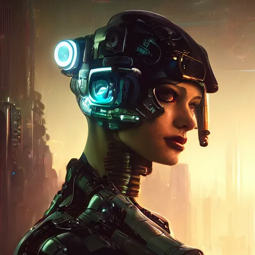 Image similar to a expressive portrait photograph of cyberpunk woman with cybernetic eyes in dramatic lighting, depth of field background, artstation, concept art by jim burns and greg rutkowski, a realism masterpiece, james gilleard, bruegel, alphonse mucha, and yoshitaka amano