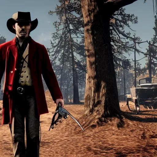 Prompt: Vampire in red dead redemption 2 4K quality