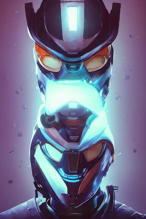 Image similar to epic mask helmet robot ninja portrait stylized as fornite style game design fanart by concept artist gervasio canda, behance hd by jesper ejsing, by rhads, makoto shinkai and lois van baarle, ilya kuvshinov, rossdraws global illumination radiating a glowing aura global illumination ray tracing hdr render in unreal engine 5