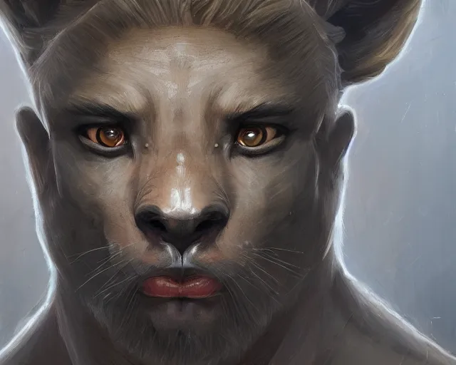 Image similar to A detailed matte oil on canvas head on symmetrical portrait of a man with the head of a hyena wearing heavy armor by Charlie bowater, Lise Deharme, Wlop, trending on artstationhd, dungeons and dragons art, critical role