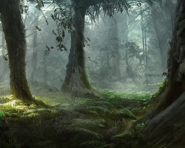 Prompt: deciduous forest in a humid subtropical climate, award winning fantasy concept art