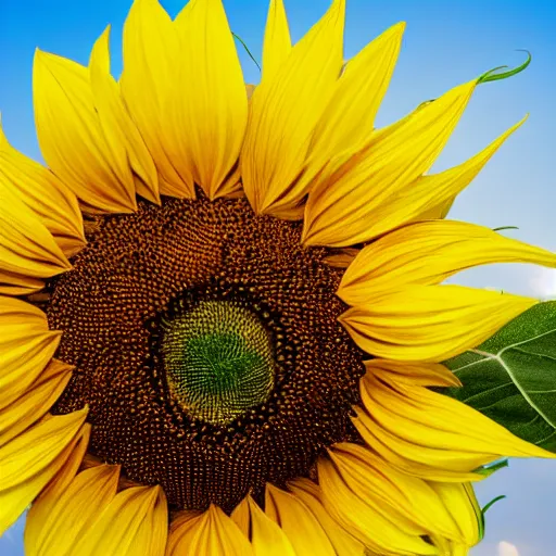 Image similar to a beautiful advertisement photo of a sunflower