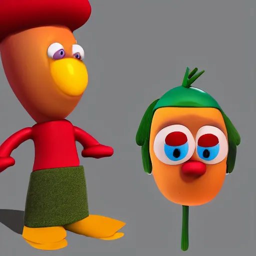 Prompt: larryboy from veggietales, profile picture, cgi render, highly detailed, studio lighting