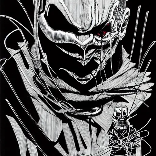 Image similar to Fred Rodgers looking sinister, by Tsutomu Nihei, highly detailed