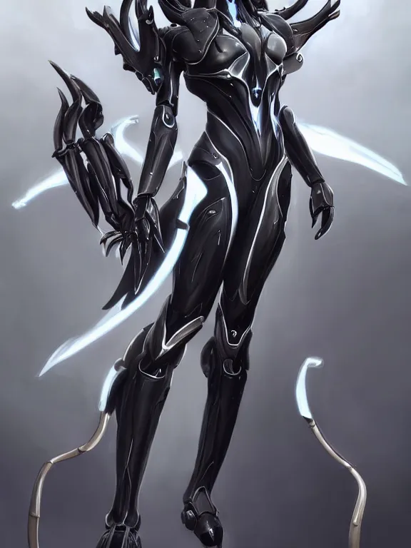 Image similar to exquisite cinematic front shot, low shot, of a beautiful saryn warframe, that's a giant beautiful stunning anthropomorphic robot female dragon with metal cat ears, posing elegantly, robot dragon paws for feet, streamlined white armor, long elegant tail, two arms, two legs, long tail, detailed warframe fanart, destiny fanart, high quality digital art, giantess art, dragon art, furry art, realistic digital art, warframe art, Destiny art, furaffinity, DeviantArt, artstation, 8k HD, octane render