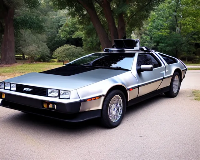 Image similar to new prototype delorean, dslr